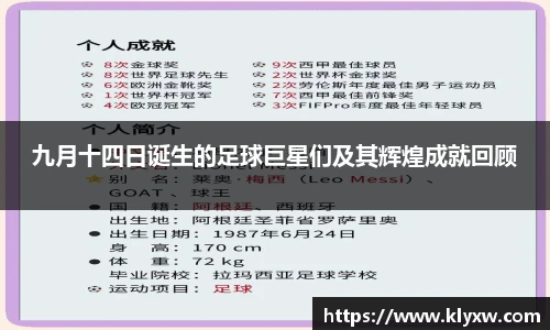 九月十四日诞生的足球巨星们及其辉煌成就回顾